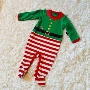 NEW Christmas Baby footed cotton pajamas